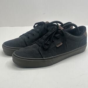 Vans Bishop Athletic Sneakers Men's Black Waxed Denim Lace-Up Comfort Sz 11